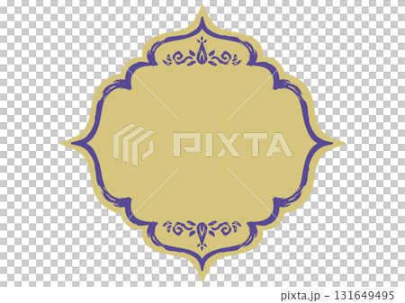 Ornamental Asian frame with luxurious ornamentation and hand-drawn rough brushstrokes. Ornamental Asian frame with luxurious ornamentation and hand-drawn rough brushstrokes. 131649495