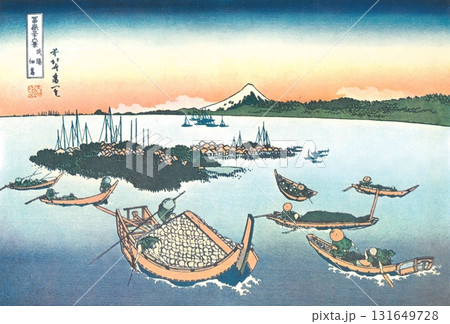 葛飾北斎　富嶽三十六景　#12　武陽佃島 131649728