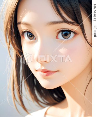 綺麗な女性の顔のアップ 131649764