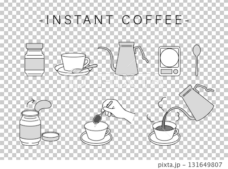 インスタントコーヒーのアイコンイラスト インスタントコーヒーのアイコンイラスト 131649807
