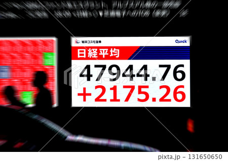日本の東京都市景観最高値更新・4万7944円76銭。株価/終値＝10月6日、日本橋兜町 131650650