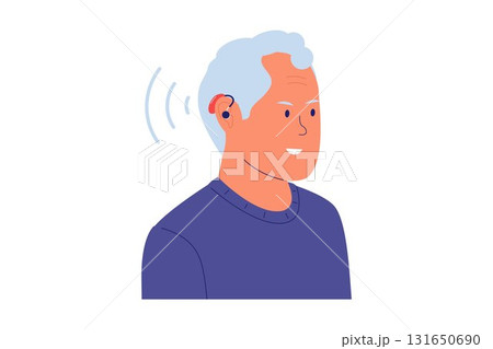 Illustration of Hearing Aids and Hearing Loss 131650690