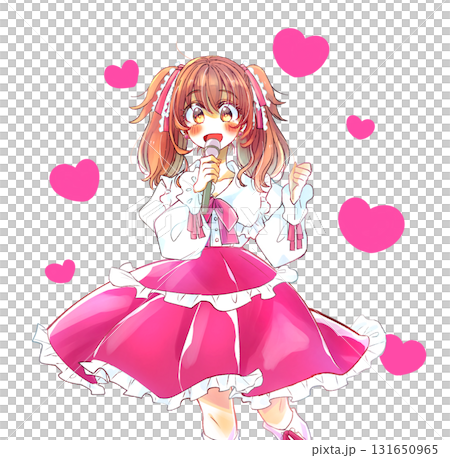 マイクを持って歌う女性アイドル 振付 マイクを持って歌う女性アイドル 振付 131650965