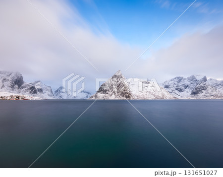 Norway. Nature in fjords. High mountains and reflections. Panoramic view. 131651027