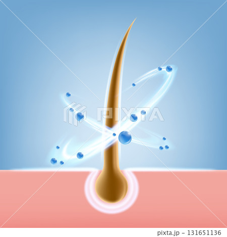 Healthy hair concept. Vitamins and moisturizing serum 131651136