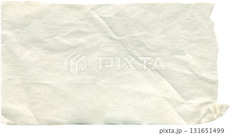 Crumpled tracing realistic white paper with torn edges. Rice washi paper for DIY projects, scrapbooking and collage 131651499