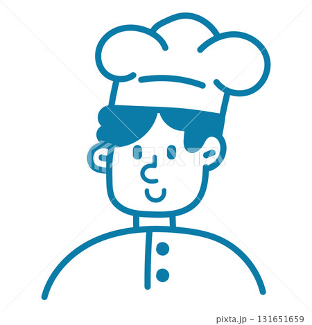 Cartoon doodle line illustration of a male chef character. Hand drawn cooking concept with simple doodle line style. Perfect for culinary, restaurant, and food logo design themes. Cartoon doodle line illustration of a male chef character. Hand drawn cooking concept with simple doodle line style. Perfect for culinary, restaurant, and food logo design themes. 131651659