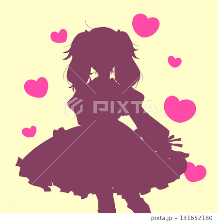 女性アイドル　シルエット 131652180