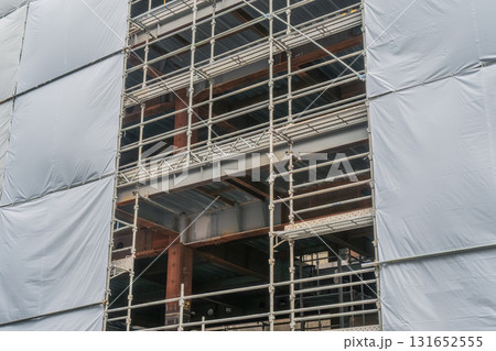 鉄骨建方工事 資材の搬入口 鉄骨建方工事 資材の搬入口 131652555