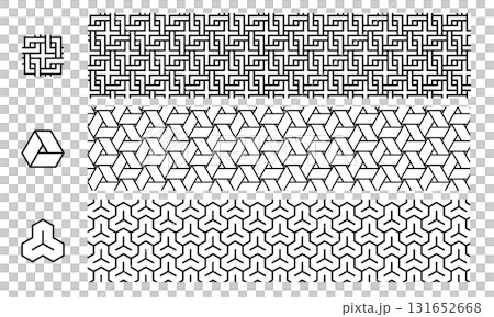 Japanese style geometric pattern set Japanese style geometric pattern set 131652668