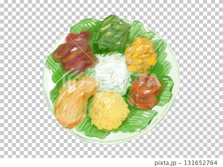 Colorful and delicious ethnic hand-drawn watercolor illustration of Sri Lankan curry Colorful and delicious ethnic hand-drawn watercolor illustration of Sri Lankan curry 131652764