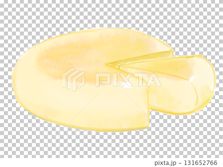 美味しそうで大きなホールチーズの手描き水彩イラスト 美味しそうで大きなホールチーズの手描き水彩イラスト 131652766
