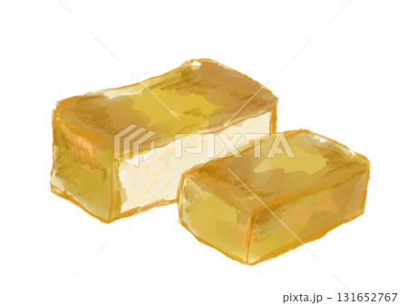 美味しそうな切られた厚揚げの手描き水彩イラスト 美味しそうな切られた厚揚げの手描き水彩イラスト 131652767