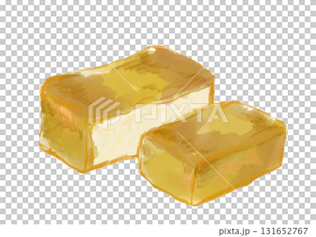 美味しそうな切られた厚揚げの手描き水彩イラスト 美味しそうな切られた厚揚げの手描き水彩イラスト 131652767