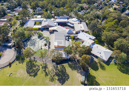 Aerial view of Winmalee High School in the Blue Mountains 131653718