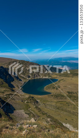 Mountain view of the Rila Mountains in Bulgaria. Seven Rila Lake hike. Eco trails. Connection with nature. 131653950
