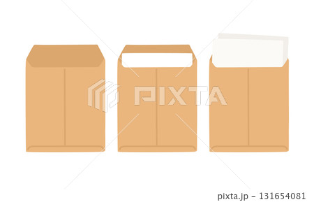 裏面の封筒のイラストセット 131654081