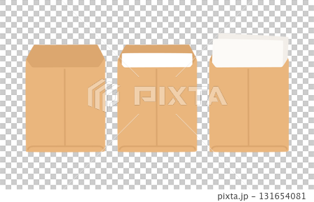 裏面の封筒のイラストセット 131654081