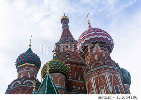 view to domes of of St. Basil's Cathedral in Moscow view to domes of of St. Basil's Cathedral in Moscow 131654106