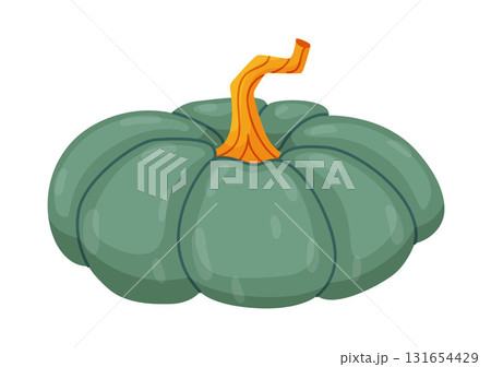 Autumn pumpkin. Hand drawn trendy flat style isolated on transparent background 131654429