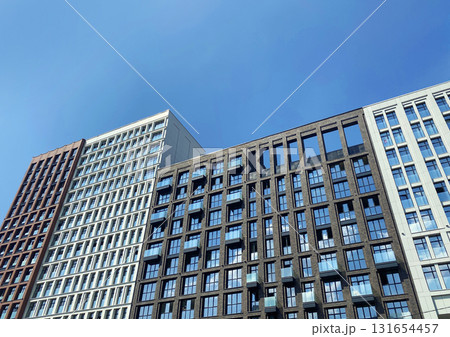 Architecture and real estate, modern residential apartment building with large panoramic windows 131654457