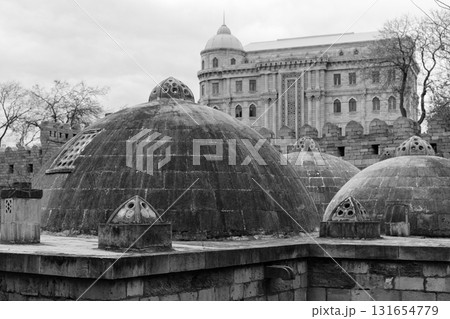 Baku, Azerbaijan. Old town view. Bath domes Baku, Azerbaijan. Old town view. Bath domes 131654779