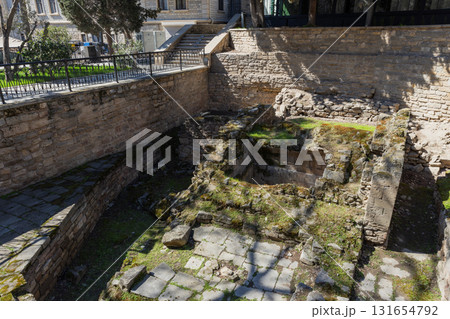A historic stone ruins in Baku, Azerbaijan. Archeological site 131654792