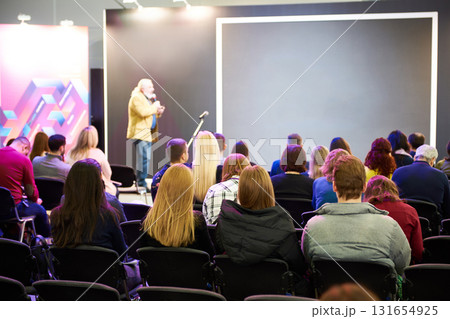 People on training lecture at business conference People on training lecture at business conference 131654925