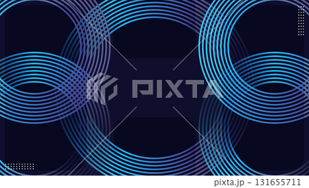 Abstract Modern Blue and Purple Liquid Gradient Circles Pattern Banner Background.Vector Illustration 131655711
