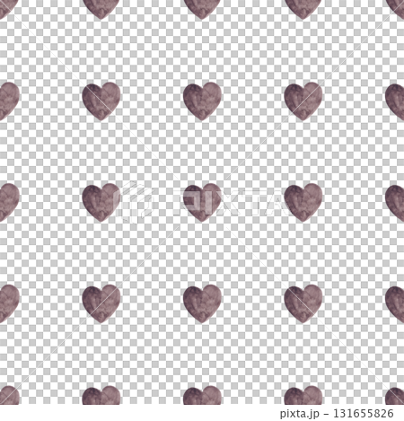 Brown watercolor hearts. Simple seamless pattern. Hearts background 131655826