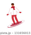 Young man on snowboard - isolated 131656013