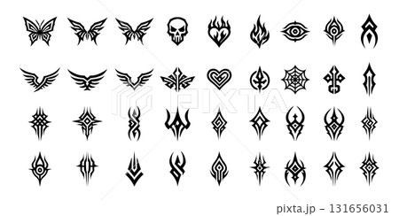 Collection of tribal tattoo symbol designs Collection of tribal tattoo symbol designs 131656031