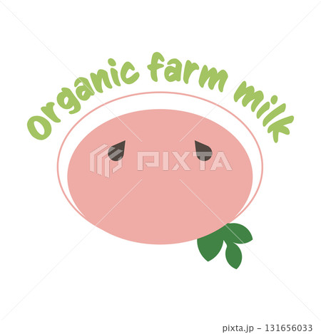 Environmental conservation is highlighted through infographics showcasing fresh organic farm milk. The logo features a playful design, emphasizing homemade quality and eco-friendly values. 131656033