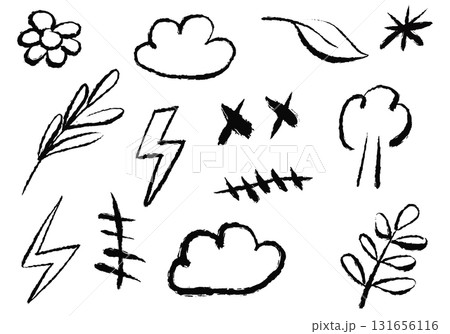 Set of different hand drawn vector strokes. Set of different hand drawn vector strokes. 131656116