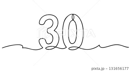 Modern continuous line art of number 30 131656177