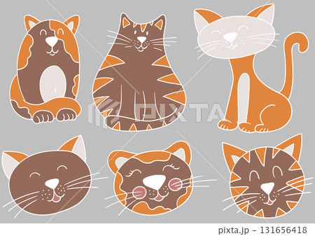 Set of illustrations for postcards, flyers, banners Set of illustrations for postcards, flyers, banners 131656418