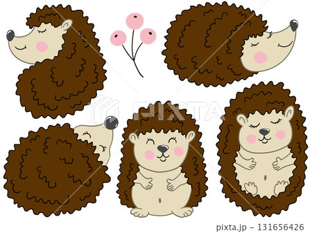 Set of illustrations for postcards, flyers, banners Set of illustrations for postcards, flyers, banners 131656426