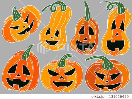 Set of illustrations for postcards, flyers, banners 131656439