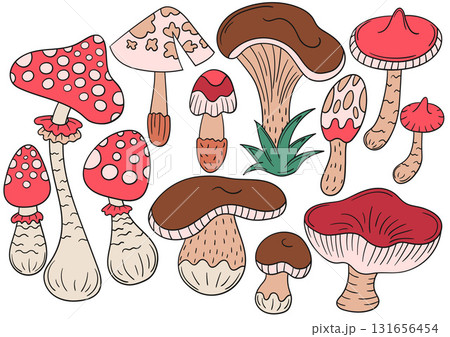 Set of illustrations for postcards, flyers, banners Set of illustrations for postcards, flyers, banners 131656454