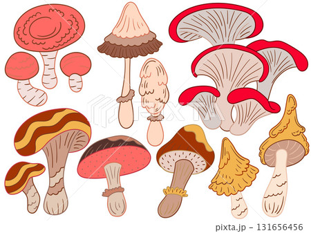 Set of illustrations for postcards, flyers, banners Set of illustrations for postcards, flyers, banners 131656456