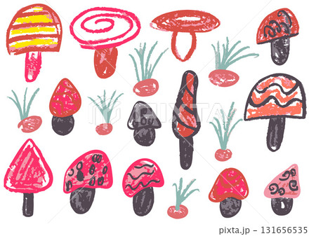 Children's drawing with wax crayons, pastels 131656535