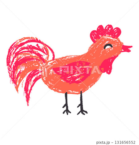 Children's icon with wax crayons and pastels 131656552