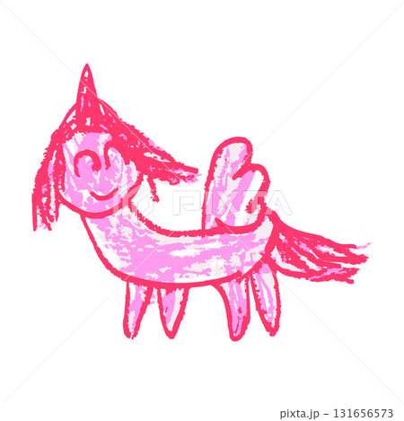 Children's icon with wax crayons and pastels Children's icon with wax crayons and pastels 131656573