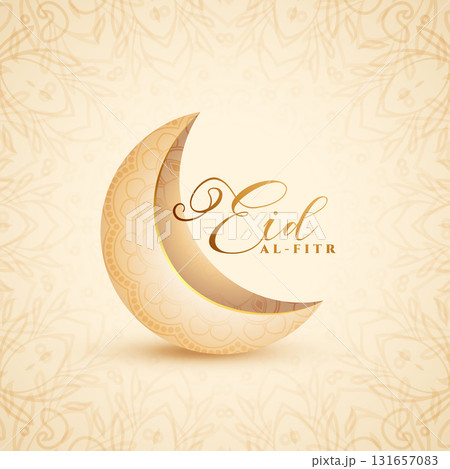 eid al fitr festive greeting background with 3d style crescent 131657083