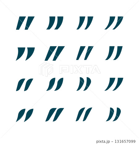 set of simple quote mark sign background a communication element 131657099