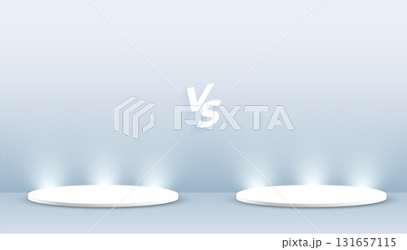 versus product combat banner with 3d podium platform with light effect versus product combat banner with 3d podium platform with light effect 131657115