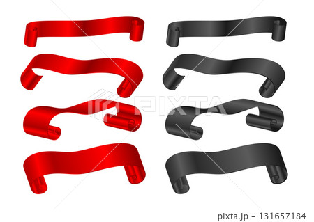 set of realistic ribbon tape banner in different color set of realistic ribbon tape banner in different color 131657184