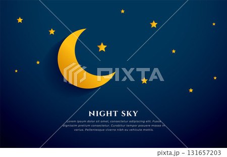 beautiful half moon and starry night sky background design beautiful half moon and starry night sky background design 131657203