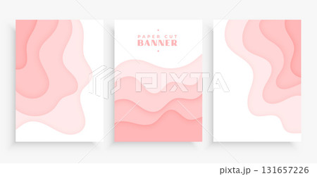 set of abstract paper cut pattern banner for presentation set of abstract paper cut pattern banner for presentation 131657226