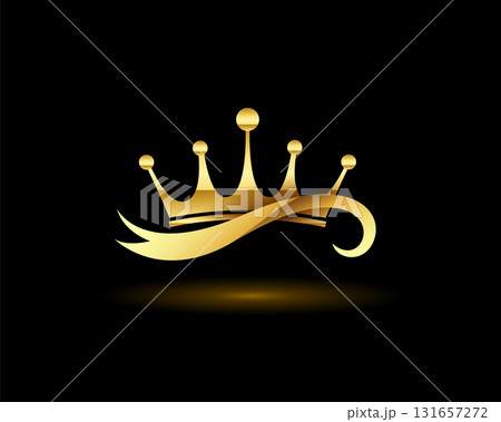 eye catching golden crown background for kingdom success 131657272